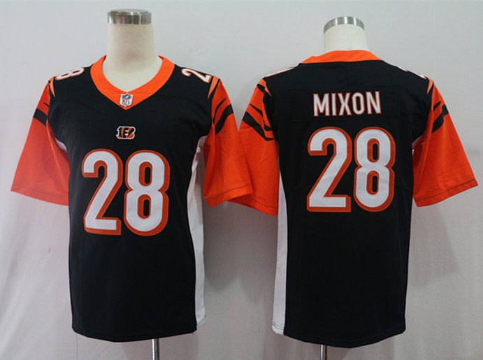 Men's Cincinnati Bengals Joe Mixon #28 Black Jersey